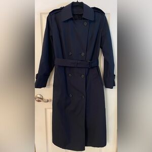 Classic Navy Double-Breasted Women's Trench Coat Small